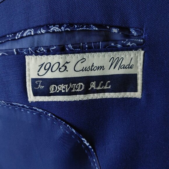 Jos A Bank 1905 The New Tradition Custom Made 41L Wool 2 Button Blue Suit Blazer - Picture 10 of 13